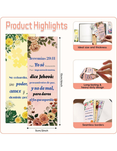100 Marcadores de Versículos Bíblicos Zhirlyn - Doble Cara
