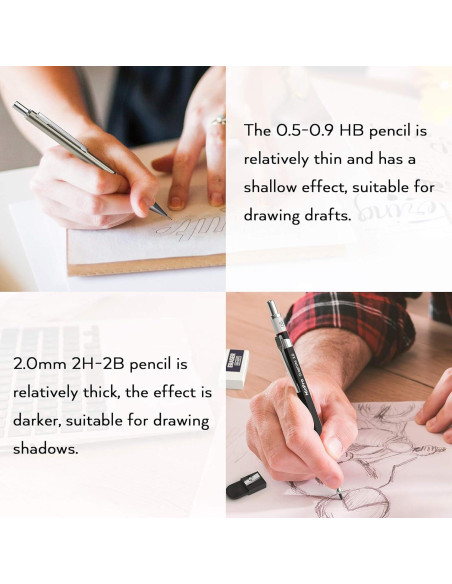 Conjunto de Lápices Mecánicos Nicpro 6PCS 0.5-0.9mm y 2mm