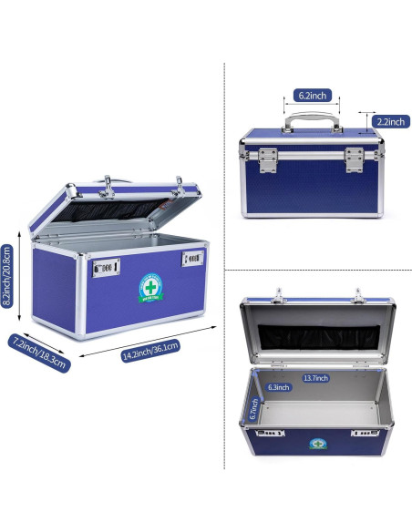 Caja de Medicamentos HEWEI WORKS Cerrable 36x18x21cm Azul