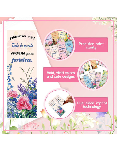 100 Marcadores de Versículos Bíblicos Zhirlyn - Doble Cara