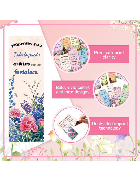 100 Marcadores de Versículos Bíblicos Zhirlyn - Doble Cara