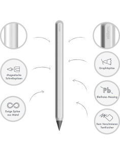 Lápiz Stilform AEON Pure Aluminio Magnético 0.5mm Plata 2