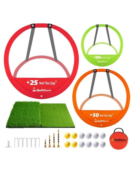 Conjunto Golfguru 3 Redes Chipping y Alfombrilla 12 Pelotas