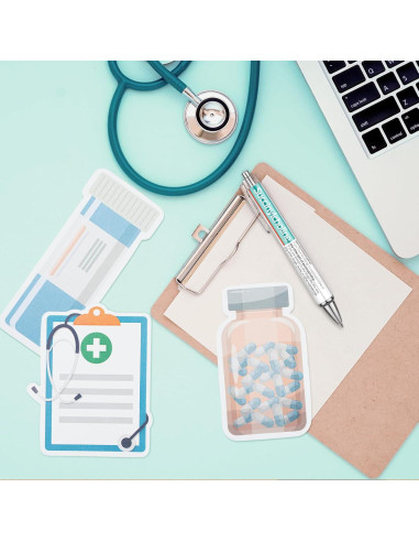 24 Bolígrafos de Farmacia MotiMind + 12 Notas Adhesivas