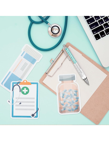 24 Bolígrafos de Farmacia MotiMind + 12 Notas Adhesivas