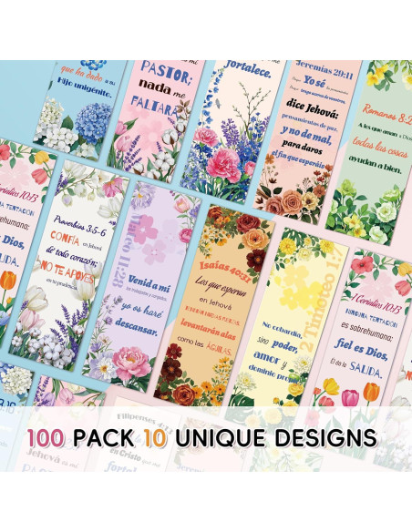 100 Marcadores de Versículos Bíblicos Zhirlyn - Doble Cara