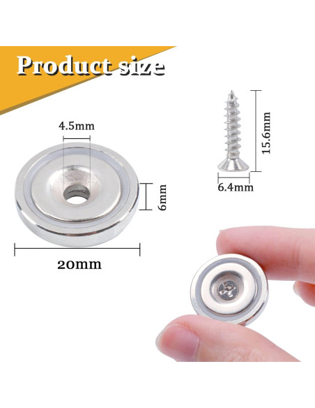 12 Imanes de Neodimio MIN CI 20mm Alta Resistencia