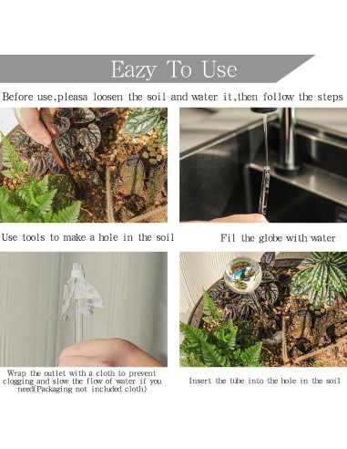 3 Esferas de Riego Automáticas de Vidrio zHzHGuo 110ml