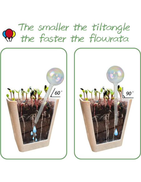 3 Esferas de Riego Automáticas de Vidrio zHzHGuo 110ml