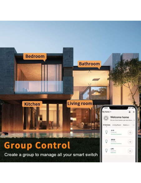 Interruptor de Luz Inteligente Bekca 4Pack Control Remoto