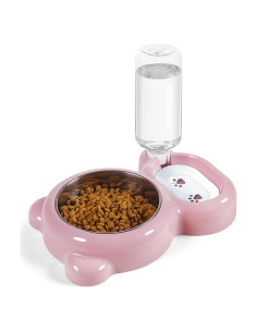 Juego de Cuencos para Perros y Gatos Azwraith - Rosa