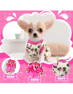 2 Suéteres para Perros XXS Leopardo Rosa y Rojo 2