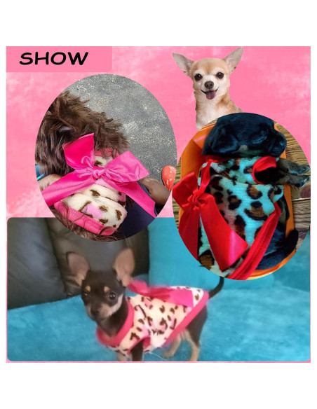 2 Suéteres para Perros XXS Leopardo Rosa y Rojo