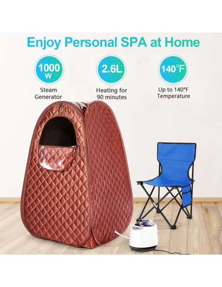 Sauna Portátil Yongkang 2.6L 1000W con Control Remoto