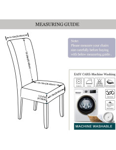 Funda de Silla Impermeable BOGUANG Juego de 4 Café 2