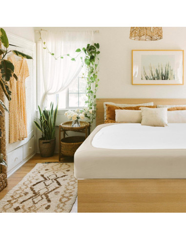 Funda Box Spring Biscaynebay Full XL Camello Claro Ajustable