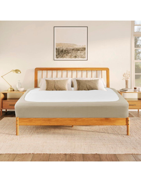 Funda Box Spring Biscaynebay Full XL Camello Claro Ajustable