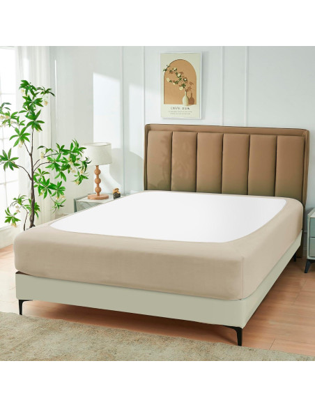 Funda Box Spring Biscaynebay Full XL Camello Claro Ajustable