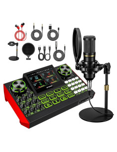 Kit de Podcast Neculogy G9 BM800 con Micrófono y Mezclador