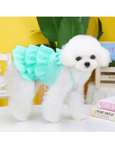 Vestido Verde para Perros Pequeños Wiz BBQT - Sin Mangas 2