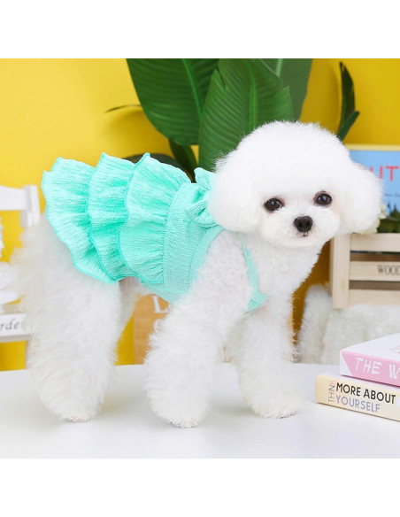 Vestido Verde para Perros Pequeños Wiz BBQT - Sin Mangas Vestido Verde para Perros Pequeños Wiz BBQT - Sin Mangas