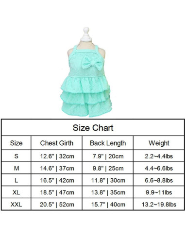 Vestido Verde para Perros Pequeños Wiz BBQT - Sin Mangas