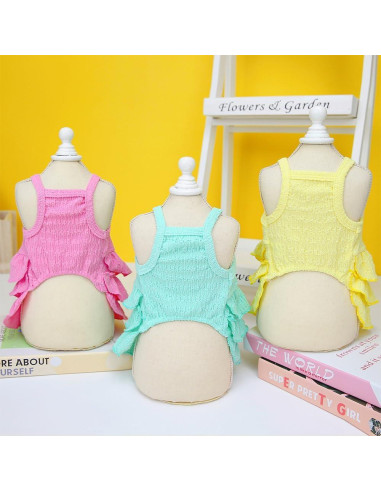 Vestido Verde para Perros Pequeños Wiz BBQT - Sin Mangas