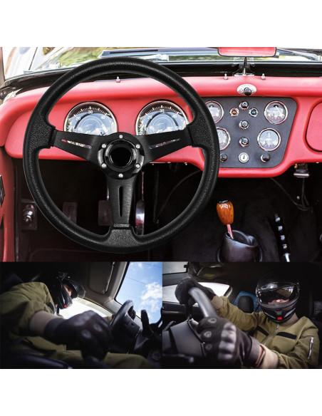 Volante de Carreras QYMOPAY 35 cm Antideslizante Negro