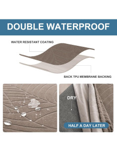 Cubiertas de Silla Genina Impermeables 6 PCS Hojas-Taupe 2