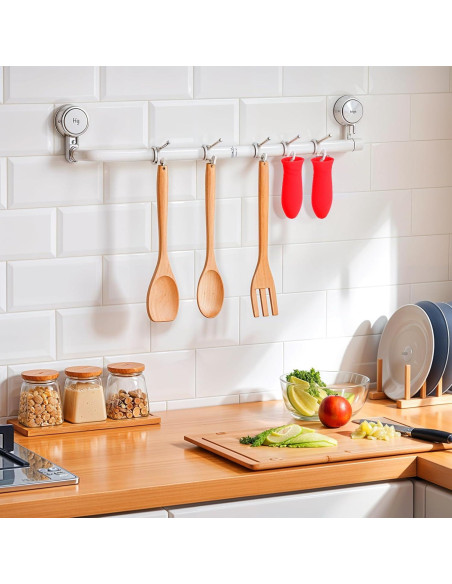 Funda de Mango de Silicona TIESOME 4 Pcs Antideslizante Rojo