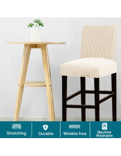 Funda de Taburete de Bar Turquoize Juego de 4 Natural 2