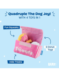 Juguete Interactivo para Perros Barkbox Donuts 4 en 1 Pequeño 2