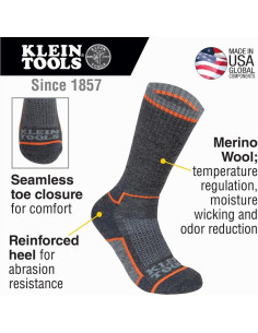 Calcetines Térmicos Klein Tools 60509 de Lana Merino XL 2