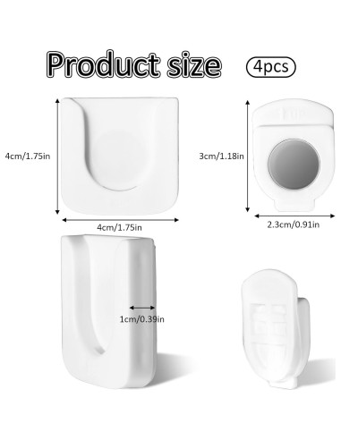 Soporte Magnético para Control Remoto Gjinxi - 4 Piezas, Blanco