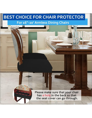 Funda de Silla de Comedor BUYUE Set de 4 Jacquard Elástico