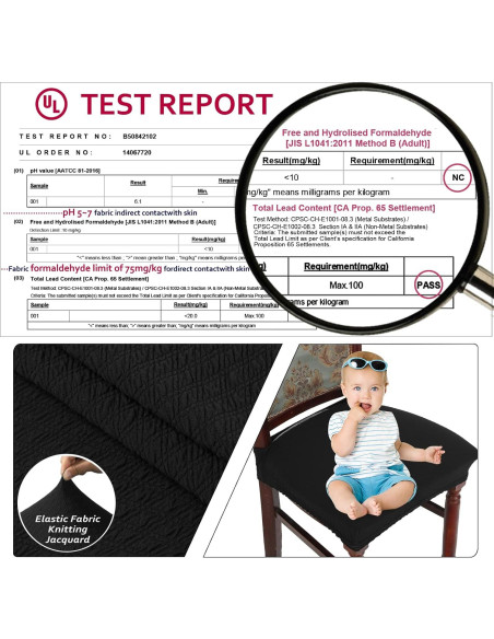 Funda de Silla de Comedor BUYUE Set de 4 Jacquard Elástico