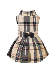 Vestido para Perros PUPTECK Talla Mediana Cuadros Clásicos