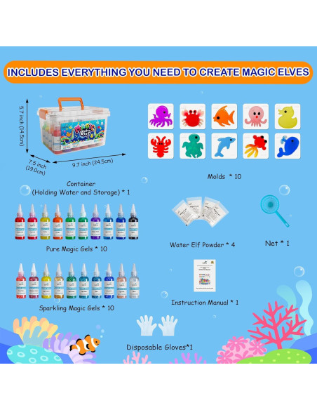 Kit de Juguete de Elfo de Agua Mágica Kiditos 20 Colores