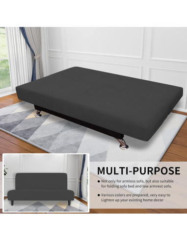 Funda de Futón Easy-Going Grande Gris Oscuro Elástica