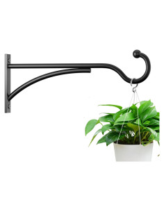 Ganchos para Plantas Saffruff 28 cm Metal Negro Soporte 13.6 kg