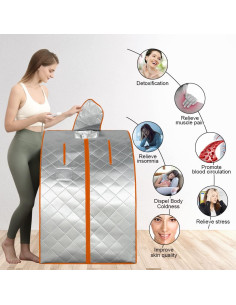 Sauna Infrarroja Portátil ZONEMEL para 1 Persona con Silla 2