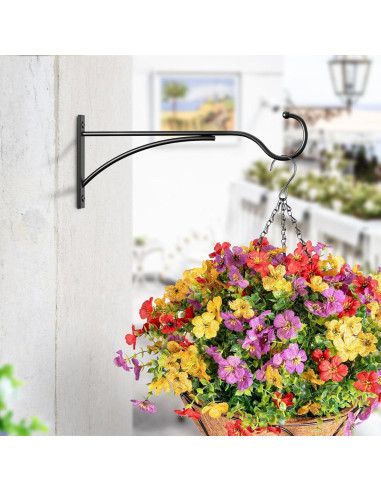 Ganchos para Plantas Saffruff 28 cm Metal Negro Soporte 13.6 kg