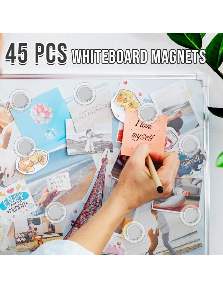 Imanes Redondos VNDUEEY 45 Pcs 3 cm para Pizarra Blanca