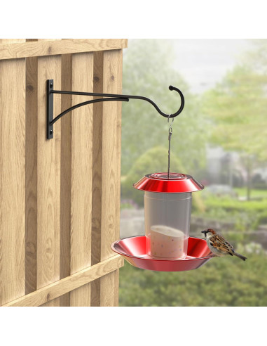 Ganchos para Plantas Saffruff 28 cm Metal Negro Soporte 13.6 kg