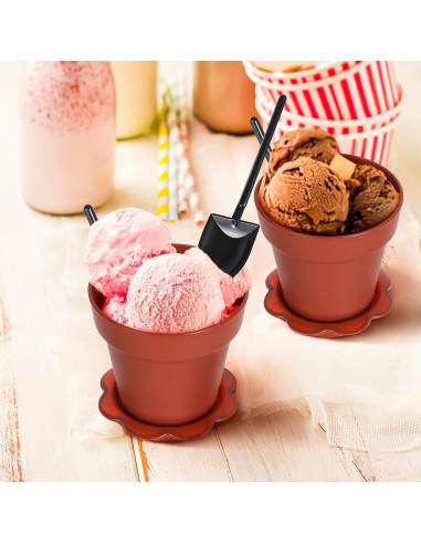 Paquete de 20 Mini Macetas DOITOOL con Tapa y Pala 7.2 cm