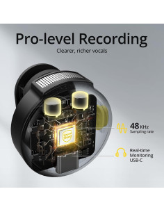 Micrófono Lavalier Inalámbrico Hingso Lightning 48kHz 50Hrs 2