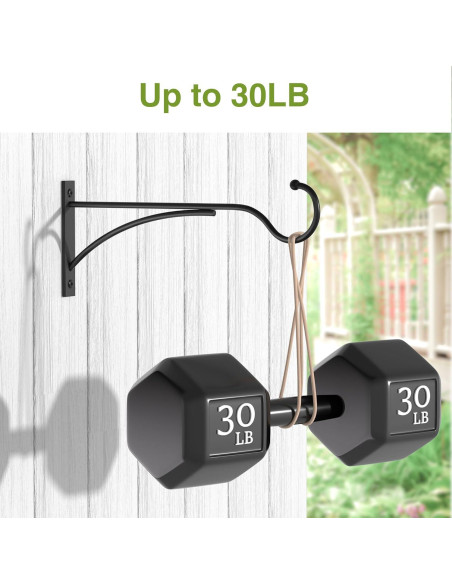 Ganchos para Plantas Saffruff 28 cm Metal Negro Soporte 13.6 kg