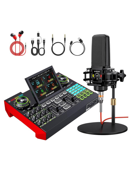 Paquete de Podcast G10-PKPRO con Micrófono y Mezclador