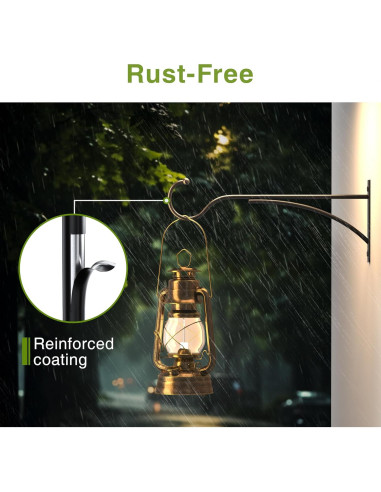 Ganchos para Plantas Saffruff 28 cm Metal Negro Soporte 13.6 kg