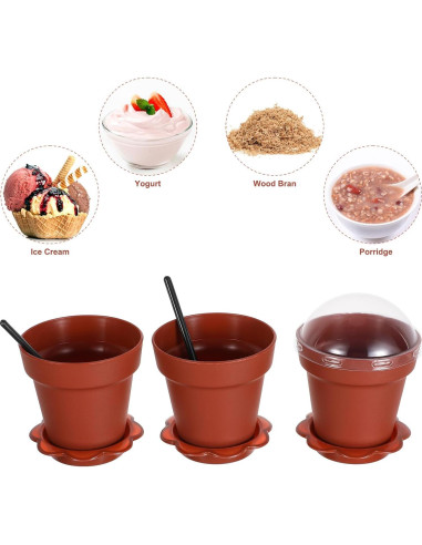 Paquete de 20 Mini Macetas DOITOOL con Tapa y Pala 7.2 cm